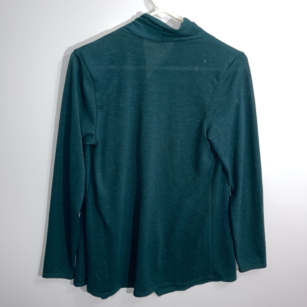 Apt. 9 Hunter Green Off Center Button Cardigan Top Size Small - Picture 3 of 7